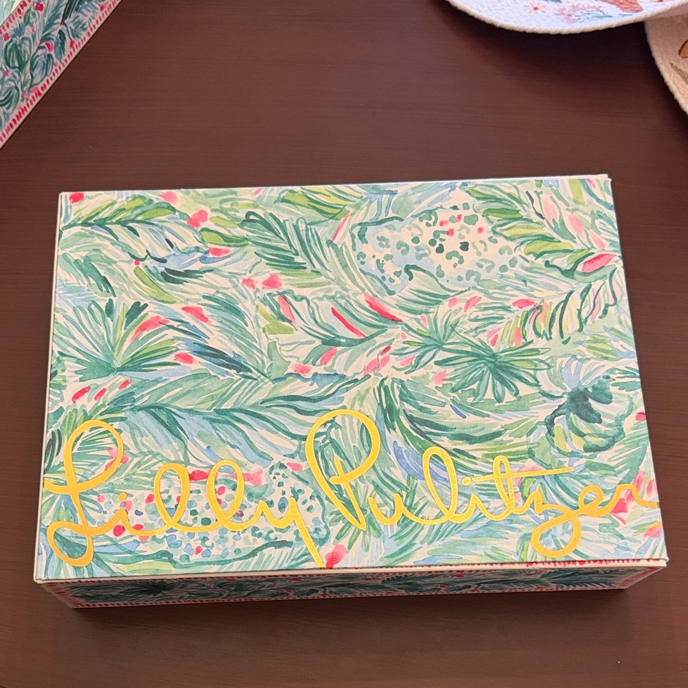 Lilly Pulitzer Green and Pink Tropical Box
